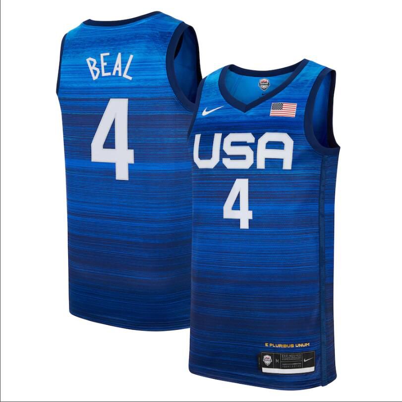 2021 Olympic USA #4 Beal Blue Nike NBA Jerseys